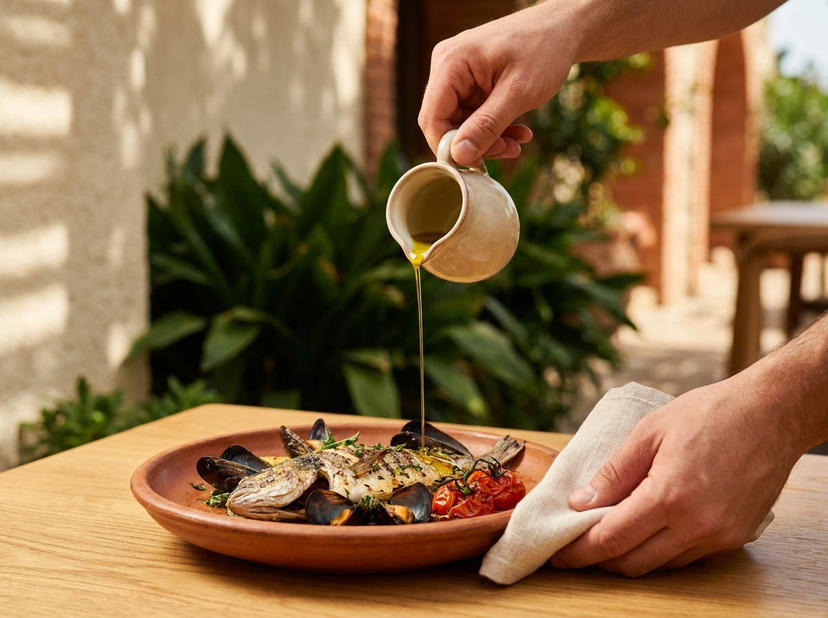 Preparat semnătură Lavrion – farfurie decorată artistic